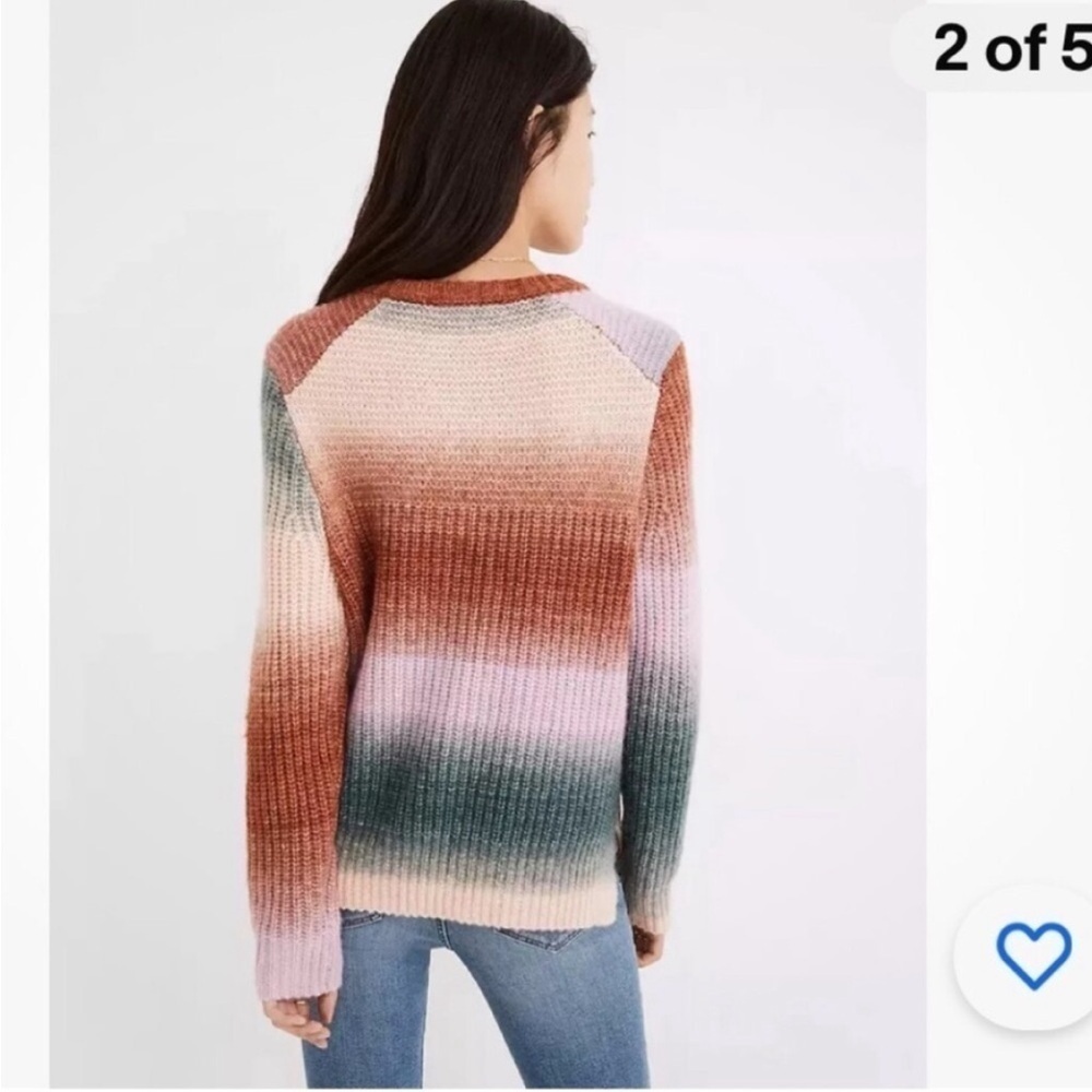 Madewell Sweater Space-Dyed Button Shoulder Crewneck - Picture 2 of 11